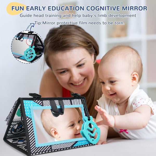 Tummy Time Mirror Sensory Cloth Book For Toddler