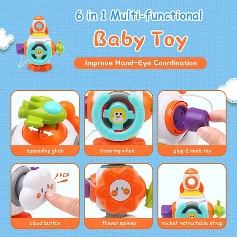 Montessori Hedgehog Game & 6 In 1 Activity Cube & Sensory Colorful Rattle Set