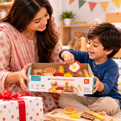 Wooden Breakfast Pretend Play Set for Kids – image 4 – KiddieWink