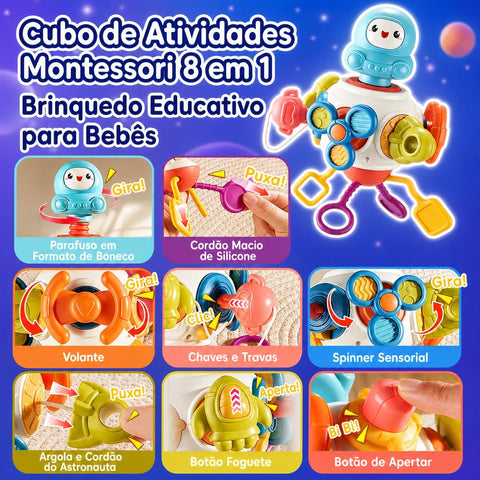 8-in-1 Space Busy Cube Sensory Activity Toy for Kids