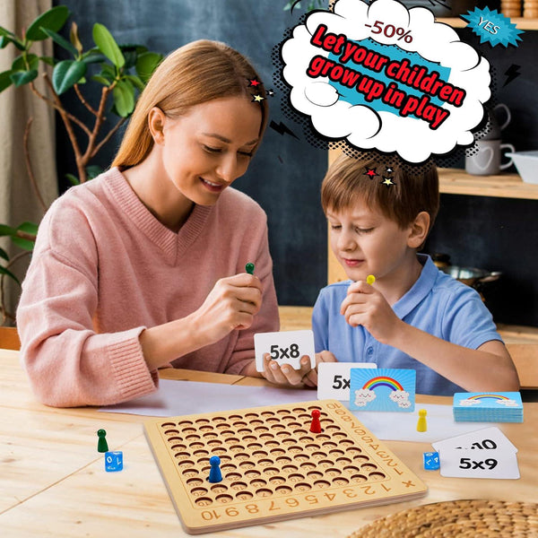 Multiplication Wooden Educational Board - KiddieWink - Gifts They'll Love