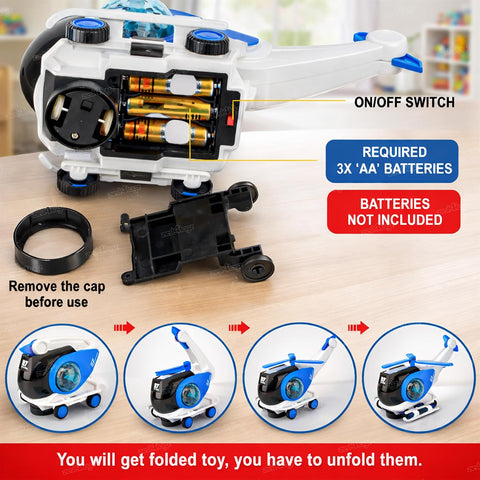Folding Light & Sound Helicopter Toy For Kids