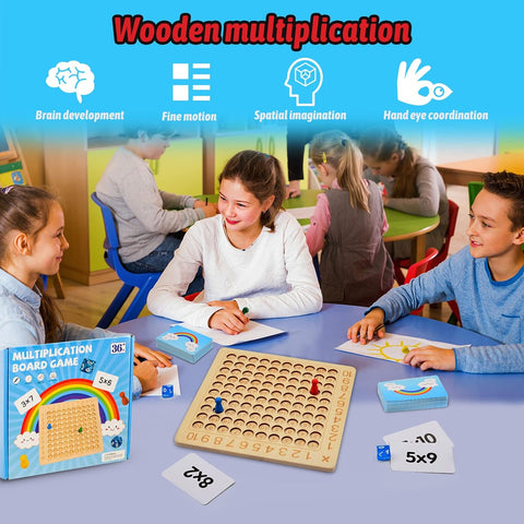 Multiplication Wooden Educational Board - KiddieWink - Gifts They'll Love