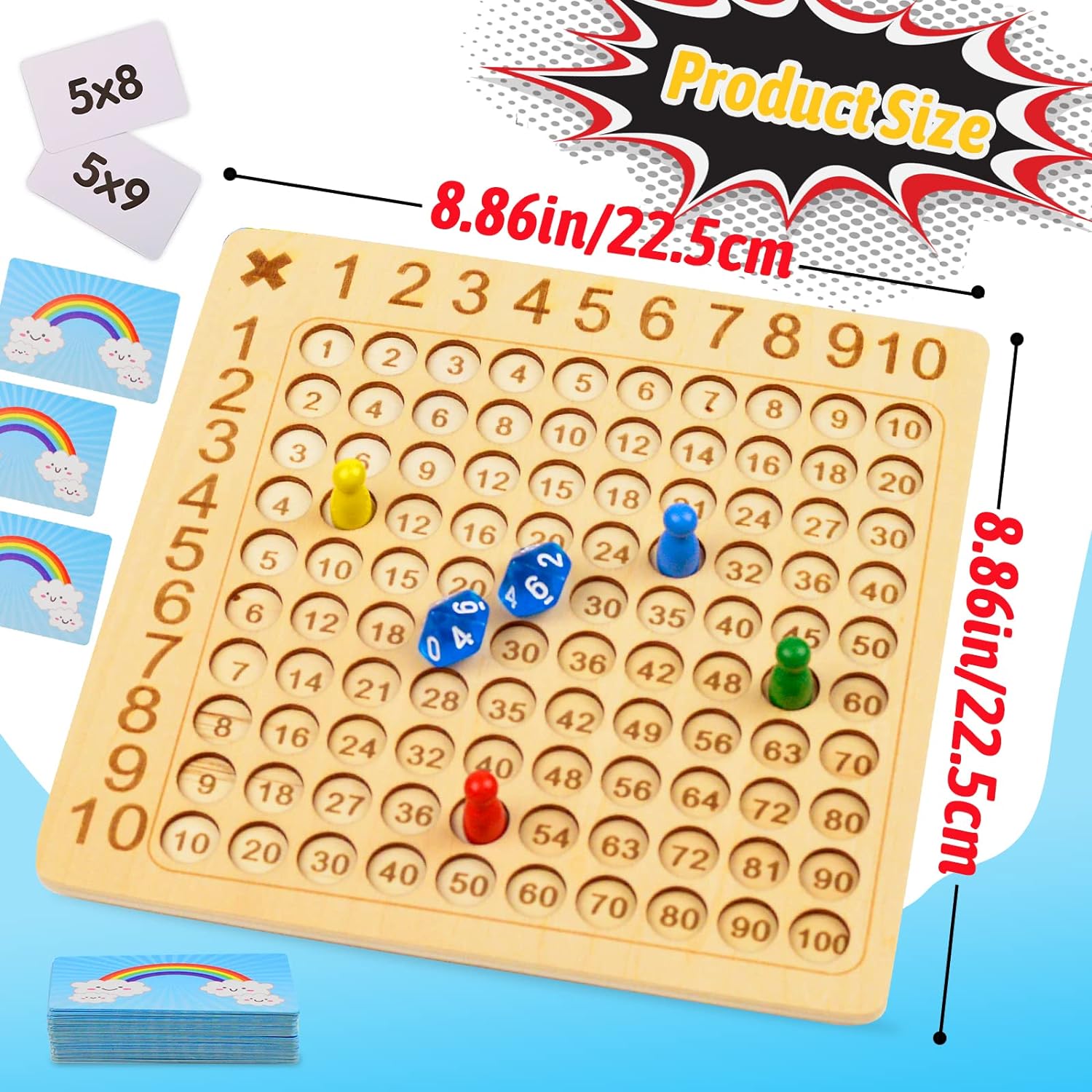 Multiplication Wooden Educational Board - KiddieWink - Gifts They'll Love