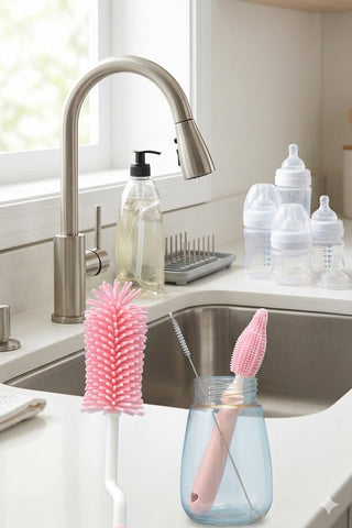 Cute Baby Bottle Cleaning Brush Set