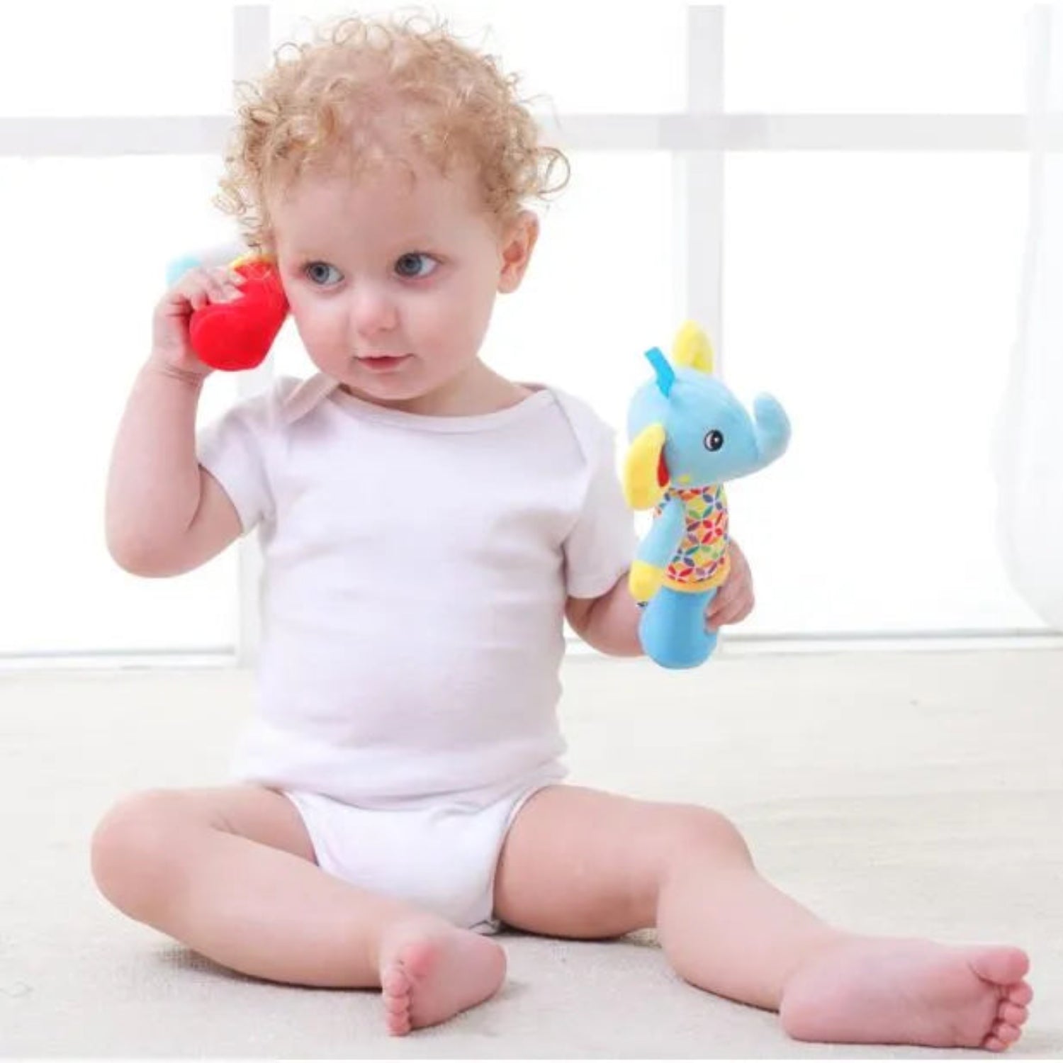 Baby Plush Rattles – Handheld Sensory Toys for Newborns & Toddlers - KiddieWink - Gifts They'll Love
