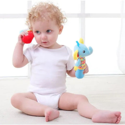 Baby Plush Rattles – Handheld Sensory Toys for Newborns & Toddlers - KiddieWink - Gifts They'll Love