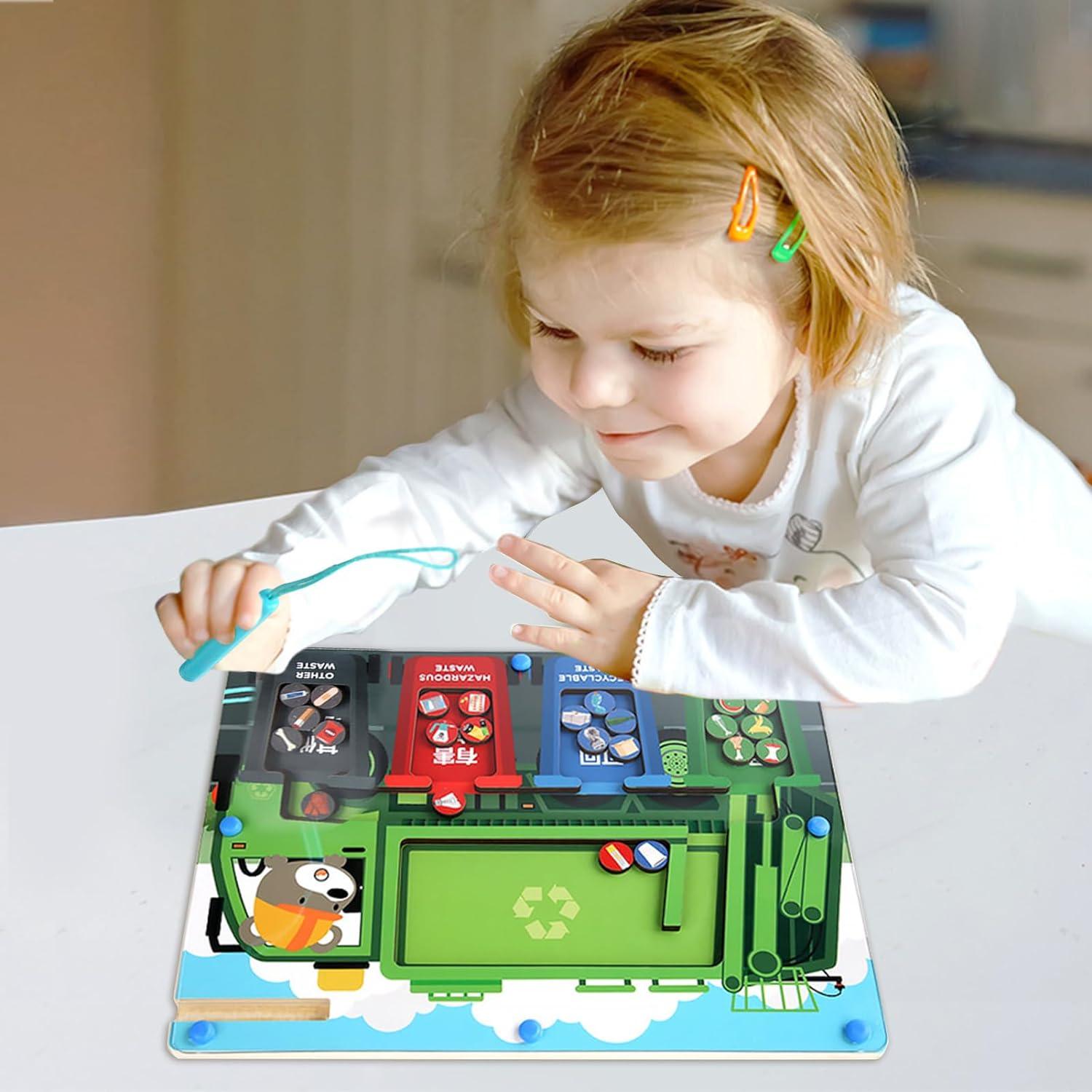 Montessori Garbage Sorter Maze Board Toy For Kids - KiddieWink - Gifts They'll Love