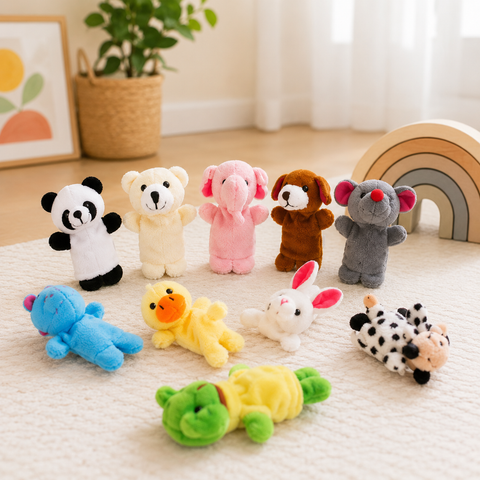 Animal Plush Finger Puppet Toy- 10 Pcs