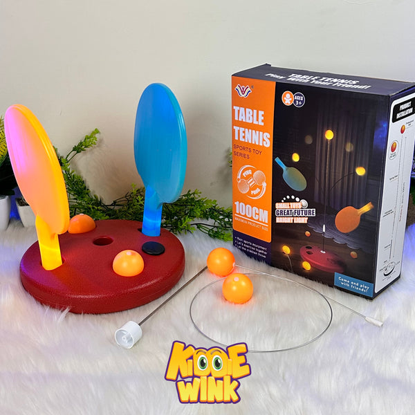 Sticky Stand Ping-Pong Tennis Training Set With Lights