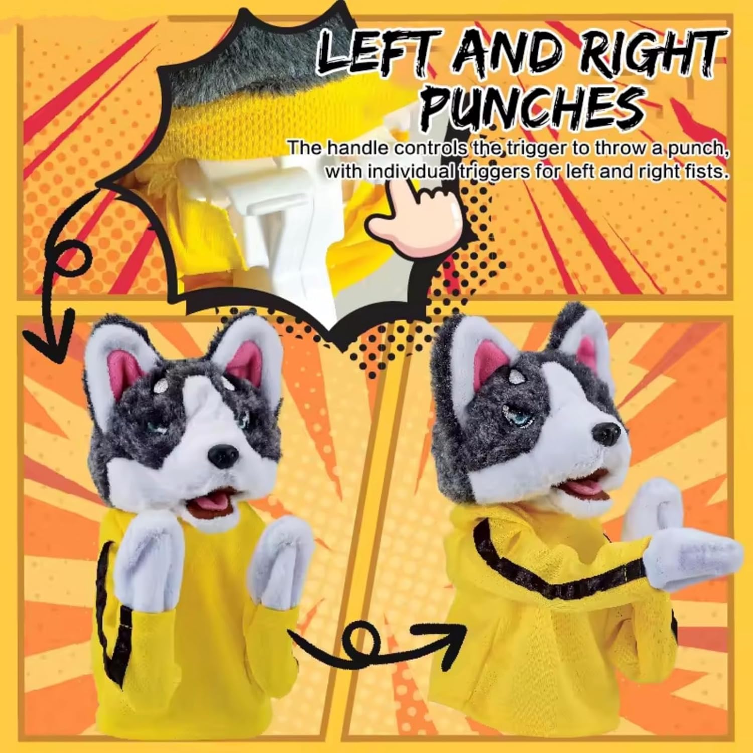 Funny Husky Boxing Hand Puppet - KiddieWink - Gifts They'll Love