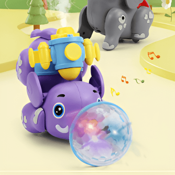 Lightning & Musical Cute 360 Degree Rotate Elephant Toy - KiddieWink - Gifts They'll Love