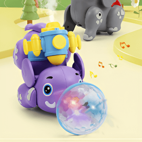 Lightning & Musical Cute 360 Degree Rotate Elephant Toy - KiddieWink - Gifts They'll Love