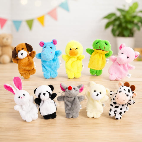Animal Plush Finger Puppet Toy- 10 Pcs