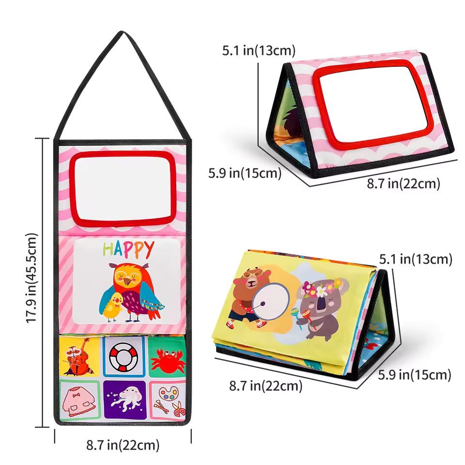 Tummy Time Mirror Sensory Cloth Book For Toddler - KiddieWink - Gifts They'll Love