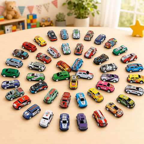 30-Piece Mini Metal Racing Cars with Road Play Mat
