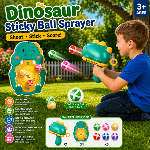 Dinosaur Sticky Ball Target Shooting Game for Kids