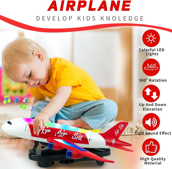 Lightning & Musical Airplane Toy For Kids