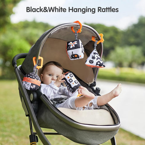 High Contrast Black And White Hanging Rattle Set
