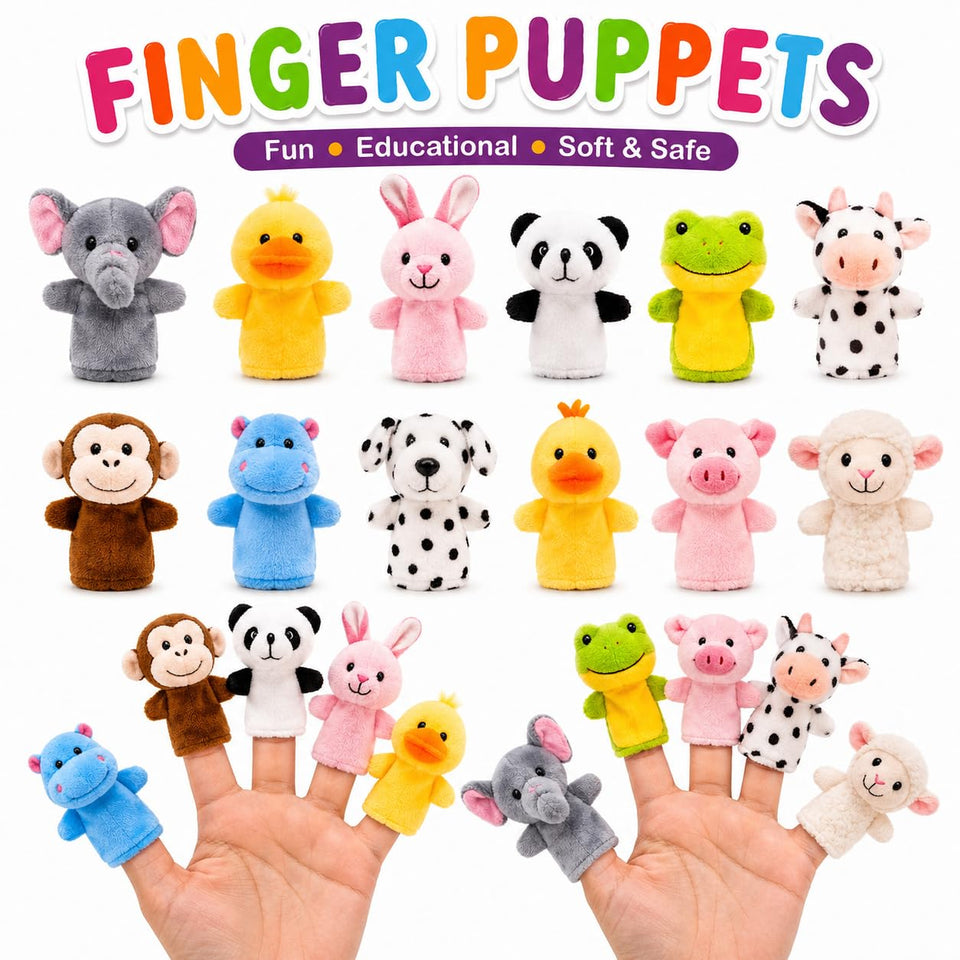 Animal Plush Finger Puppet Toy Set of 10 for kids — KiddieWink Pakistan