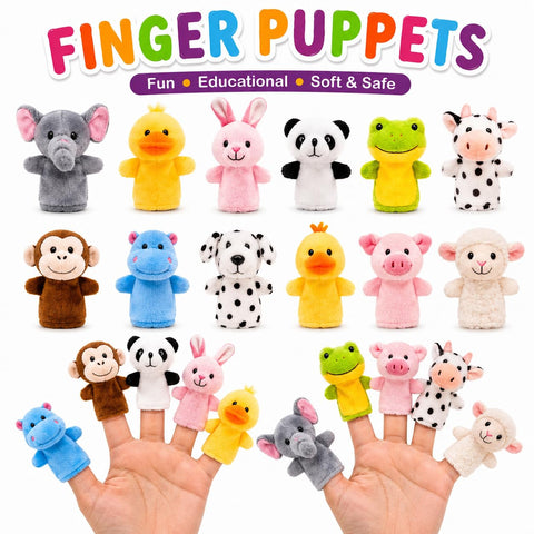 Animal Plush Finger Puppet Toy- 10 Pcs