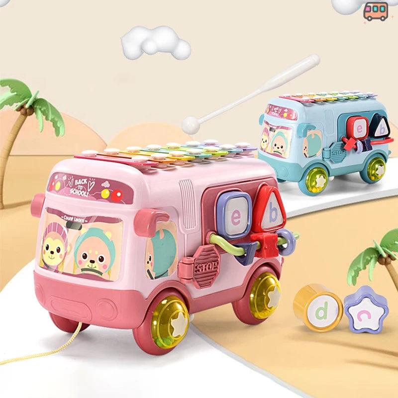 Montessori Cute Bear Baby Musical Bus Toy - KiddieWink - Gifts They'll Love
