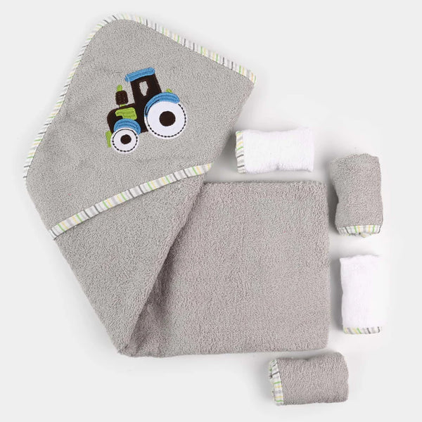 Ultra Soft Hooded Bath Towel Set For Toddlers