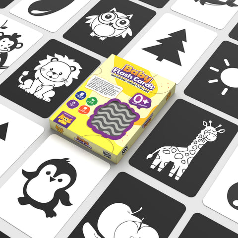 High Contrast Sensory Flash Cards – Boost Your Newborn's Brain Development from Day 1
