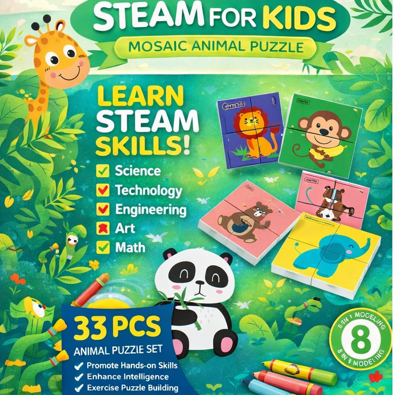 Steam Mosaic Activity Puzzles For Kids – image 9 – KiddieWink