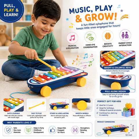 Happy Rocket Musical Piano Xylophone Toy
