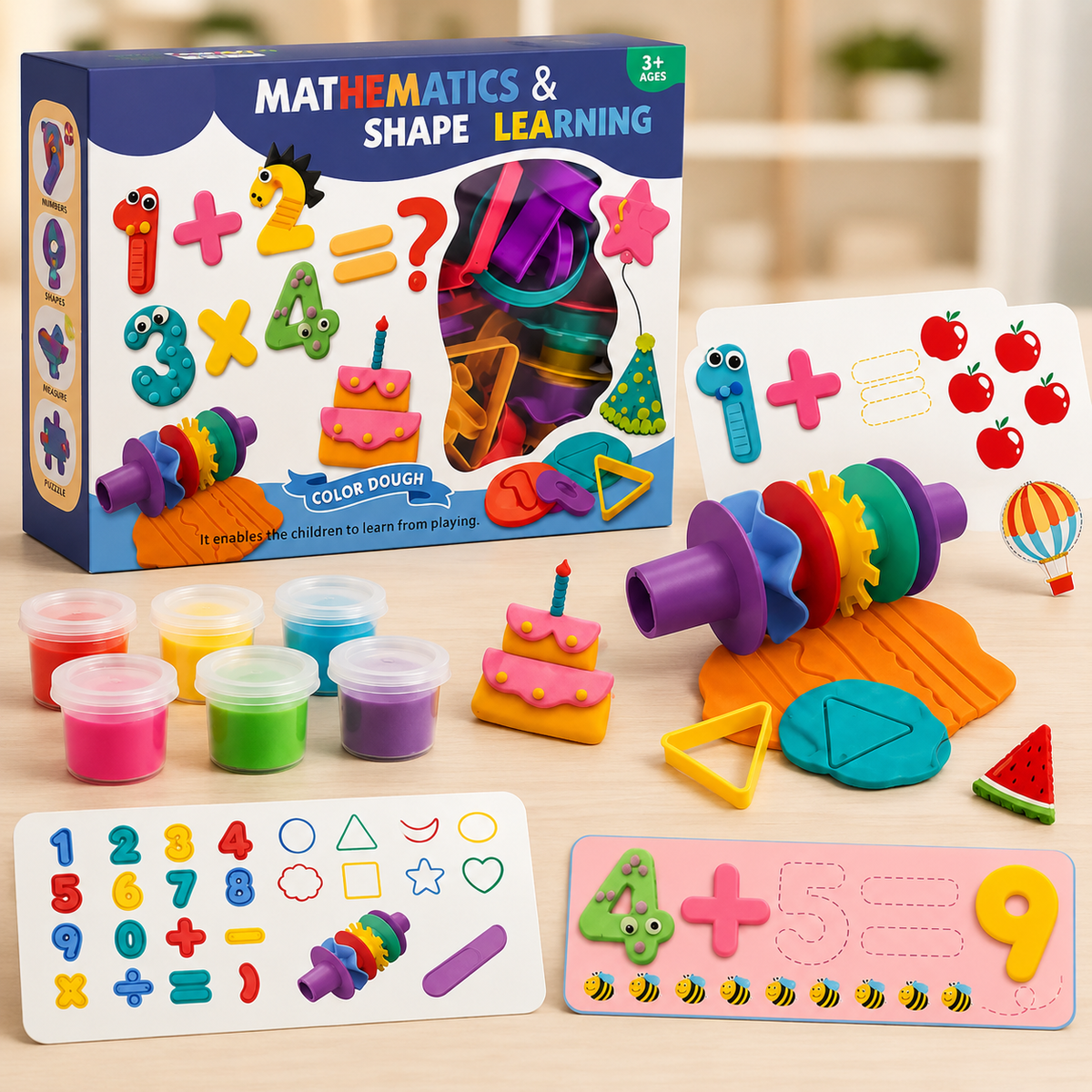 Math & Shape Learning Color Dough Set for Kids – Educational Clay & Play Kit