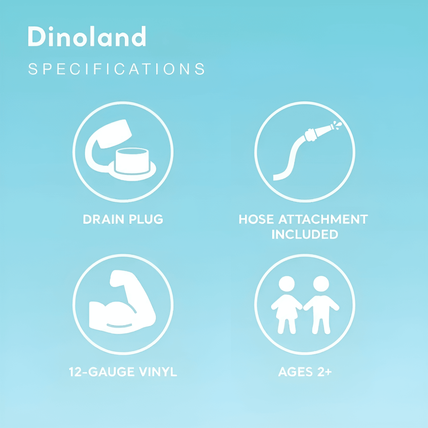 KiddieWink™ Inflatable Dinoland Theme Swimming Pool (131" x 90" x 44") For Kids - KiddieWink - Gifts They'll Love