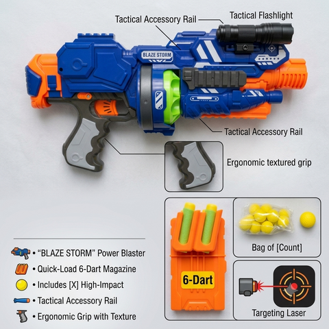 Blaze Storm Tactical Soft Bullet Blaster Toy Gun