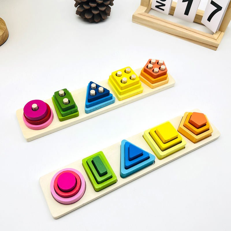 Wooden Toy Pentagonal Column 5 in 1 - KiddieWink - Gifts They'll Love