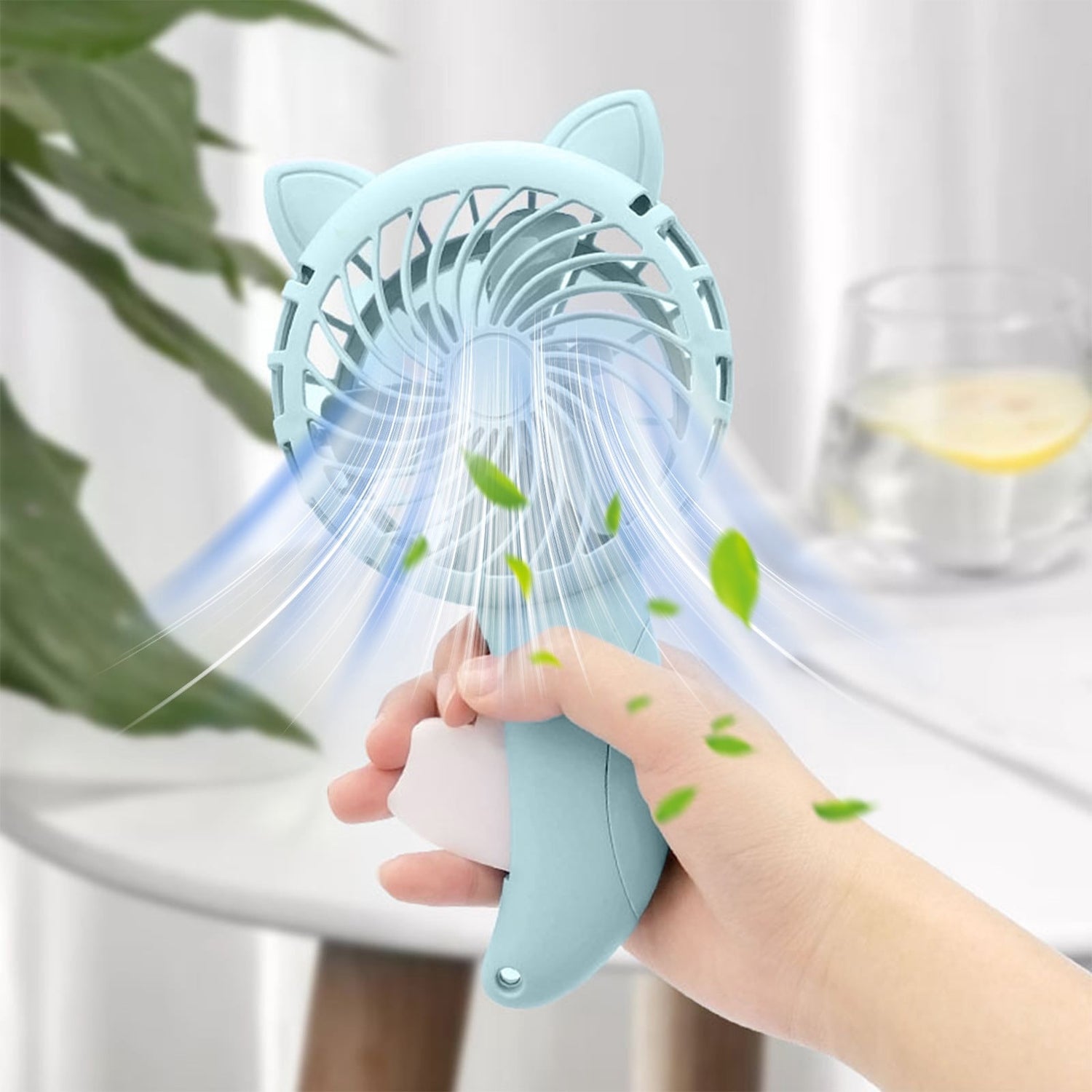 Mini manual hand fan for kids, no battery needed