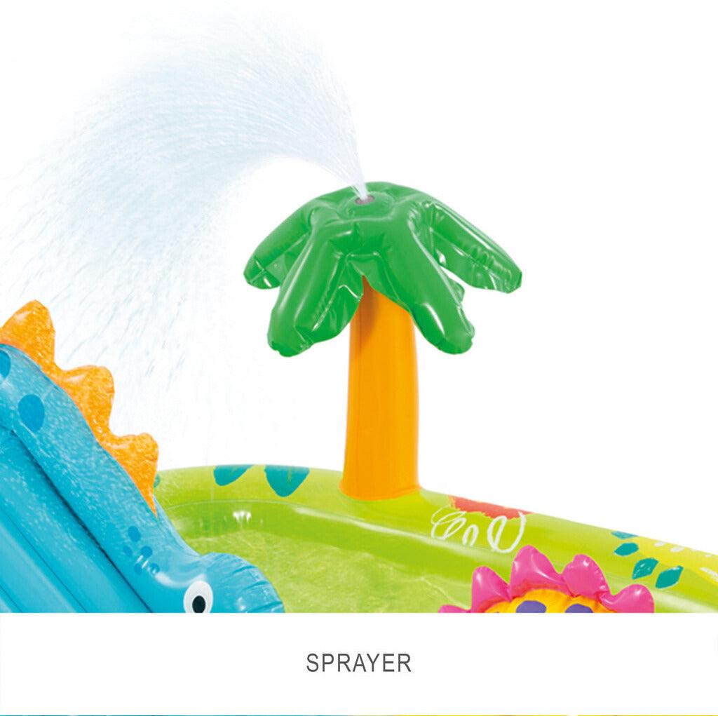 KiddieWink™ Inflatable Little Dino Swimming Pool with Slide & Shower - KiddieWink - Gifts They'll Love