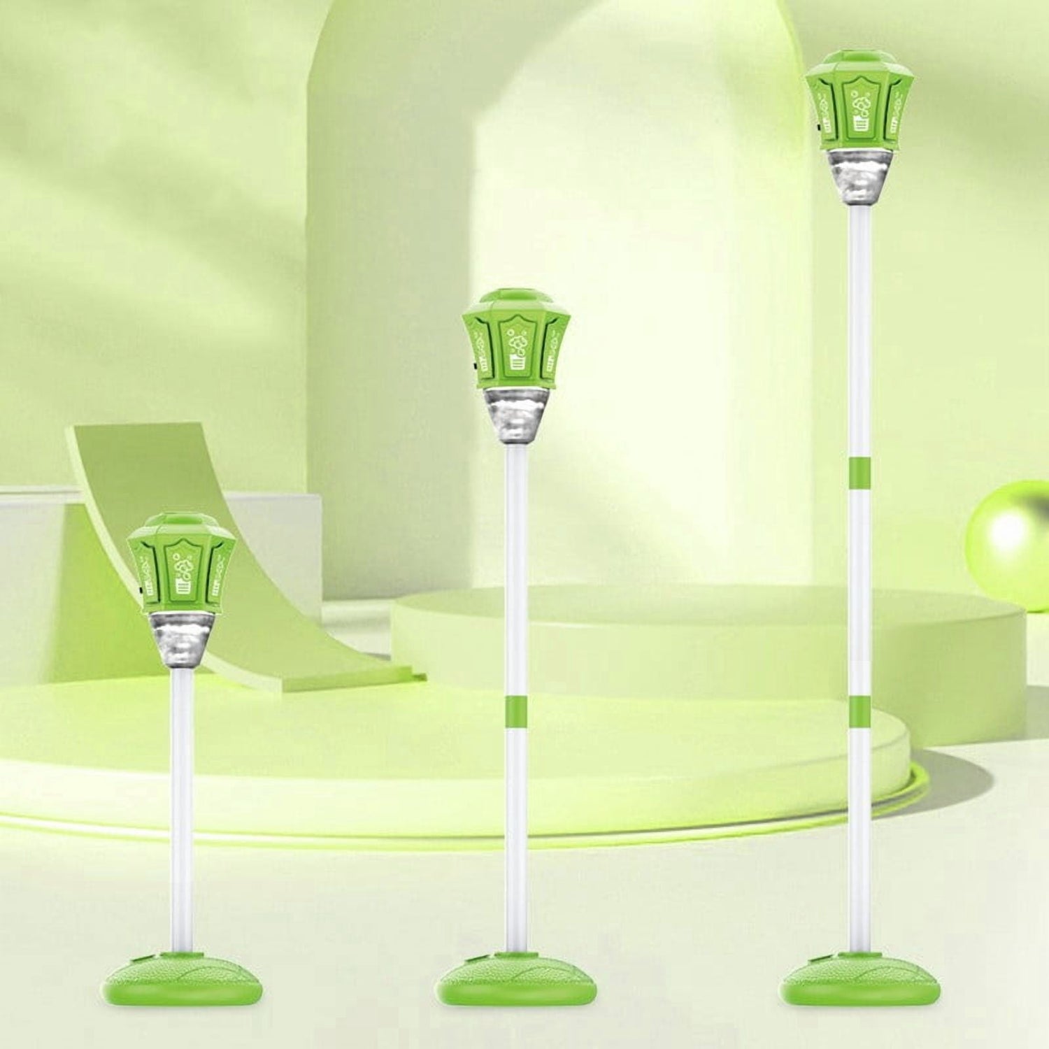 Street lamp bubble machine with lights and music for kids