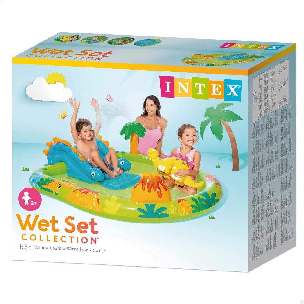 KiddieWink™ Inflatable Little Dino Swimming Pool with Slide & Shower - KiddieWink - Gifts They'll Love