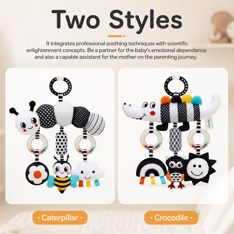 Baby Sensory Hanging Toy – Crinkle, Rattle & Activity Toy