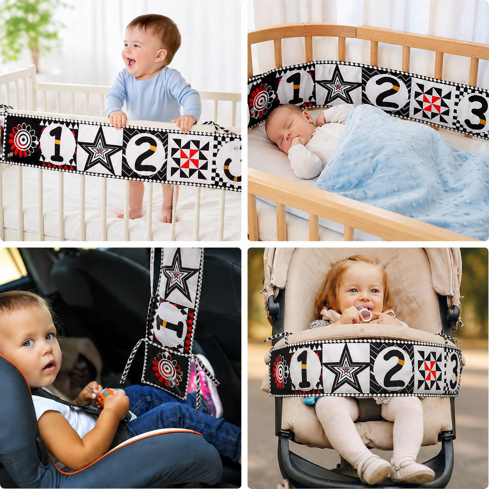 Soft Black & White Baby Sensory Cloth Book – image 6 – KiddieWink