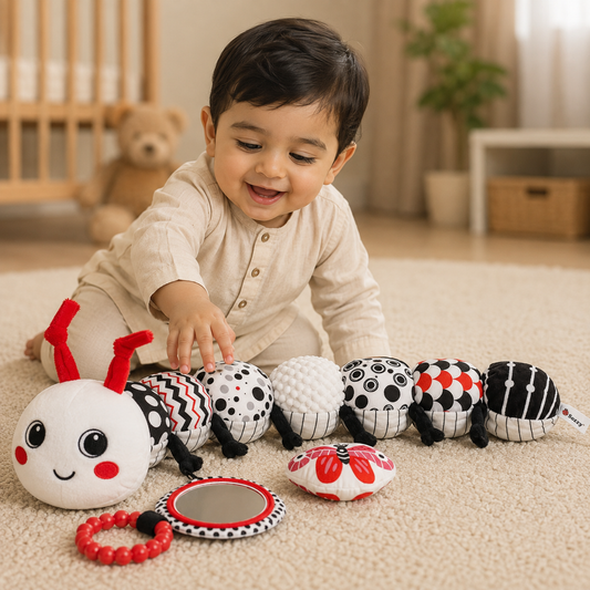 High Contrast Sensory Tummy Time Caterpillar