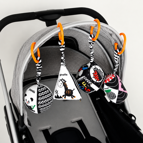 High Contrast Black And White Hanging Rattle Set