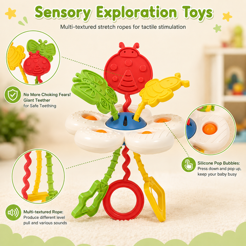 Floral Sensory Pull String Toy