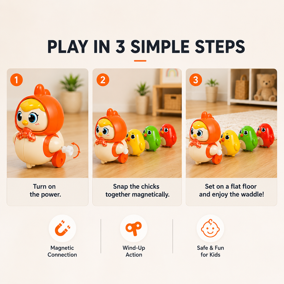 Interactive Crawling Toy - Hen With 3 Chicken – image 4 – KiddieWink