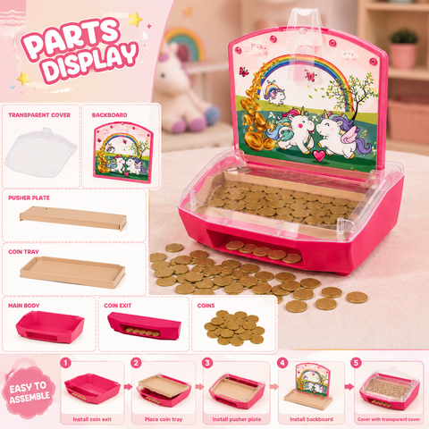Magical Unicorn Push Coin Machine for Kids