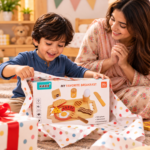 Wooden Breakfast Pretend Play Set for Kids – image 3 – KiddieWink