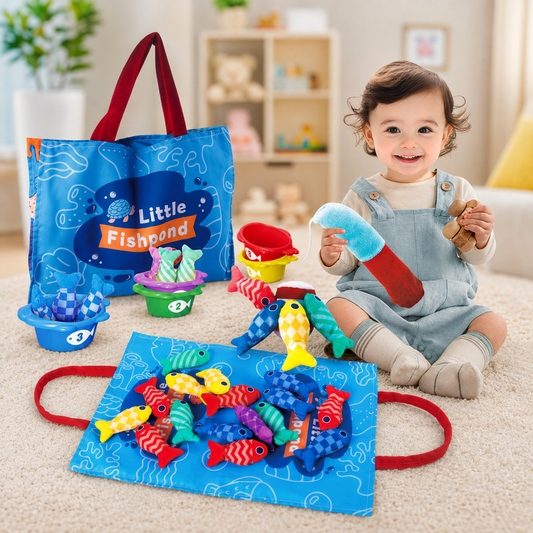 Baby Cloth Fishing Game for Toddlers 22-pcs