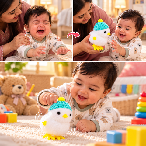 Jumping Plush Chicken Toy for Babies