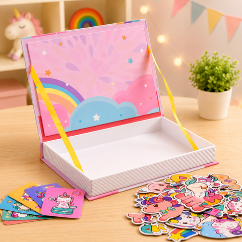 Magnetic Puzzle Book Unicorns Puzzle Cards, 39 Pcs - Educational Toy for Kids