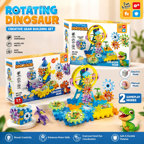 Rotating Dino Engineering Construction Gear Set